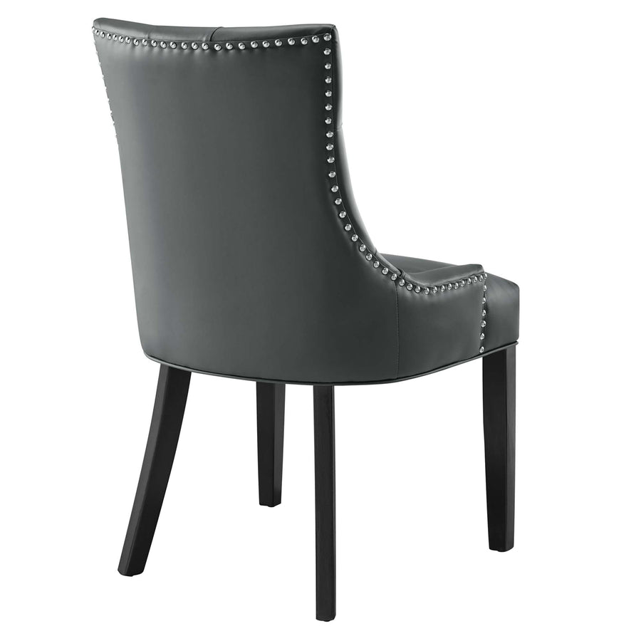Hollow Tufted Vegan Leather Dining Chair in Gray