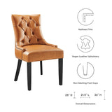 Hollow Tufted Vegan Leather Dining Chair in Tan