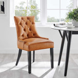 Hollow Tufted Vegan Leather Dining Chair in Tan