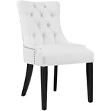 Hollow Tufted Vegan Leather Dining Chair in White