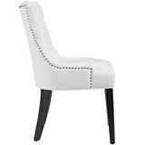 Hollow Tufted Vegan Leather Dining Chair in White