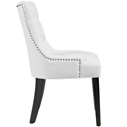 Regent Tufted Vegan Leather Dining Chair in White