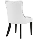 Hollow Tufted Vegan Leather Dining Chair in White