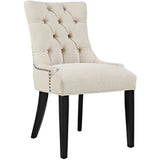 Hollow Tufted Fabric Dining Chair in Beige