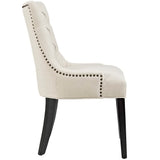 Hollow Tufted Fabric Dining Chair in Beige