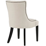 Hollow Tufted Fabric Dining Chair in Beige