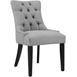 Hollow Tufted Fabric Dining Chair in Light Gray