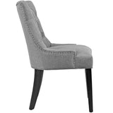 Hollow Tufted Fabric Dining Chair in Light Gray