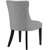 Hollow Tufted Fabric Dining Chair in Light Gray