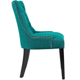 Hollow Tufted Fabric Dining Chair in Teal