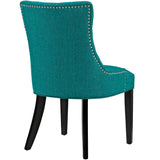 Hollow Tufted Fabric Dining Chair in Teal