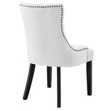 Hollow Tufted Fabric Dining Chair in White