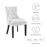 Hollow Tufted Fabric Dining Chair in White