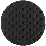 Alder Upholstered Vinyl Ottoman in Black