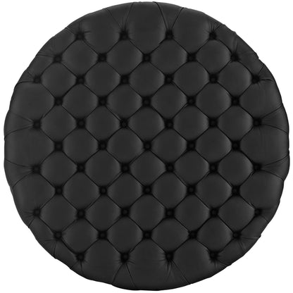 Amour Upholstered Vinyl Ottoman by Furniture For America