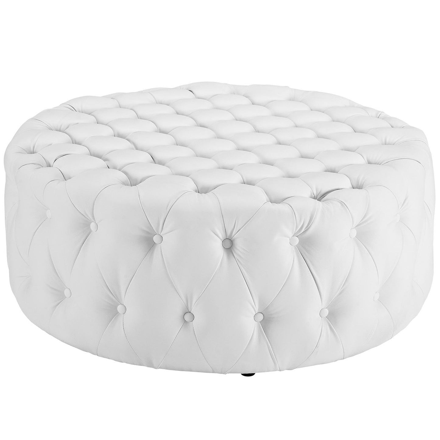 Amour Upholstered Vinyl Ottoman by Furniture For America