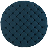 Alder Upholstered Fabric Ottoman in Azure