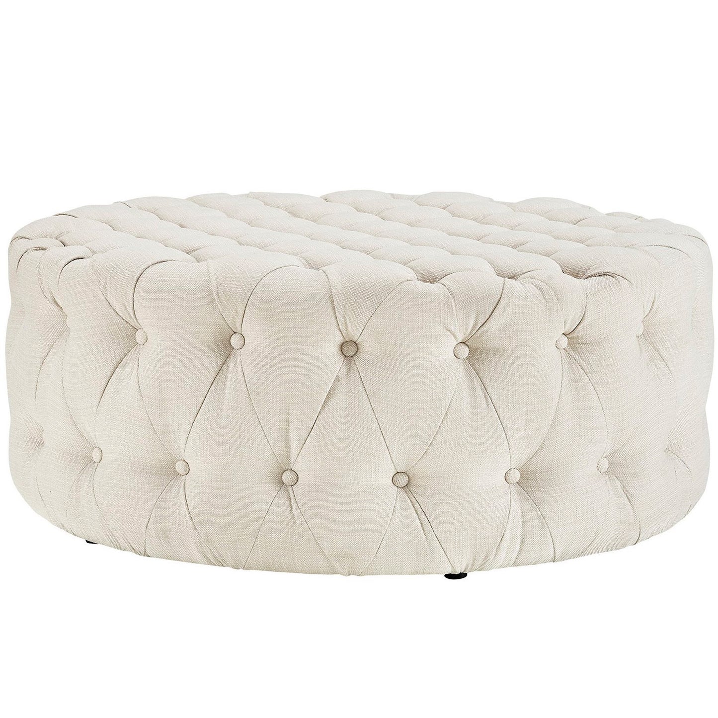 Amour Upholstered Fabric Ottoman by Furniture For America