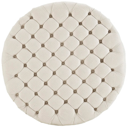 Amour Upholstered Fabric Ottoman by Furniture For America