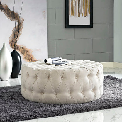 Amour Upholstered Fabric Ottoman by Furniture For America