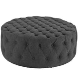 Alder Upholstered Fabric Ottoman in Gray