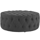 Alder Upholstered Fabric Ottoman in Gray
