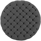 Alder Upholstered Fabric Ottoman in Gray