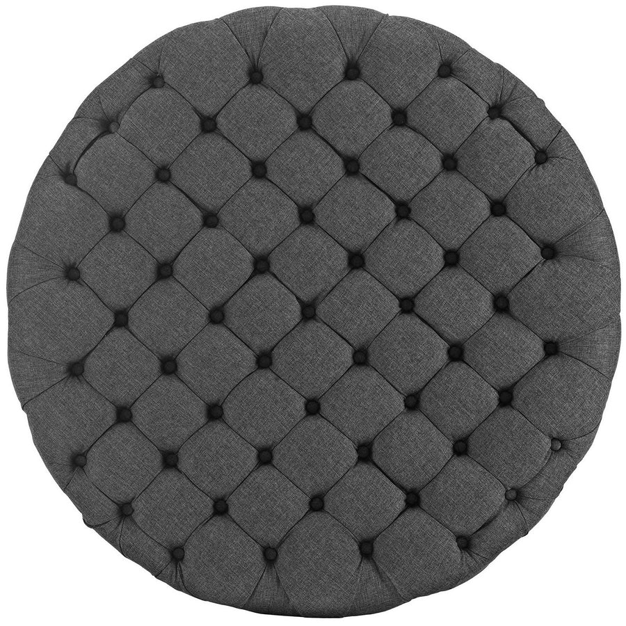 Alder Upholstered Fabric Ottoman in Gray
