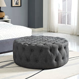 Alder Upholstered Fabric Ottoman in Gray
