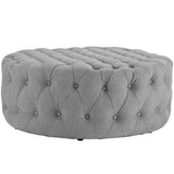 Alder Upholstered Fabric Ottoman in Light Gray