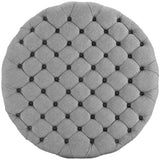 Alder Upholstered Fabric Ottoman in Light Gray