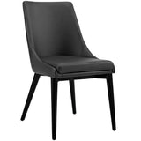 Foyer Vegan Leather Dining Chair in Black