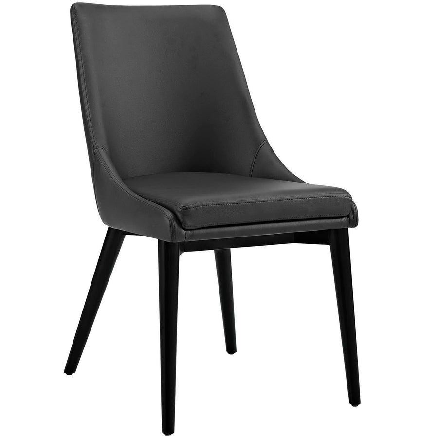 Foyer Vegan Leather Dining Chair in Black