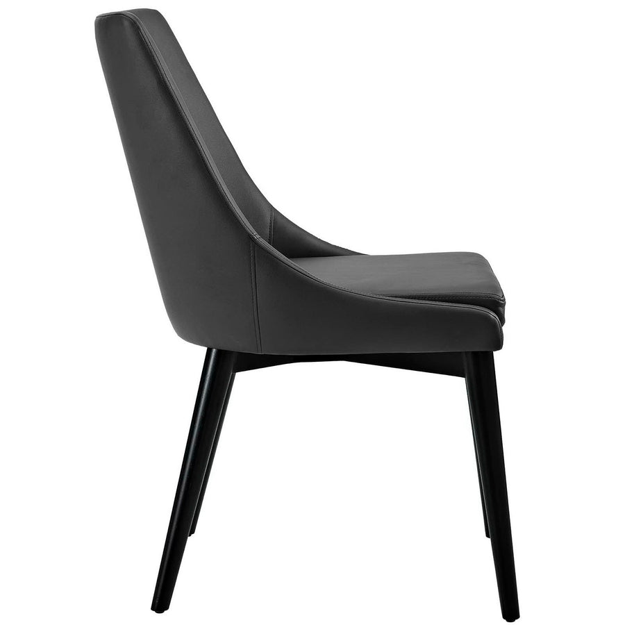 Foyer Vegan Leather Dining Chair in Black