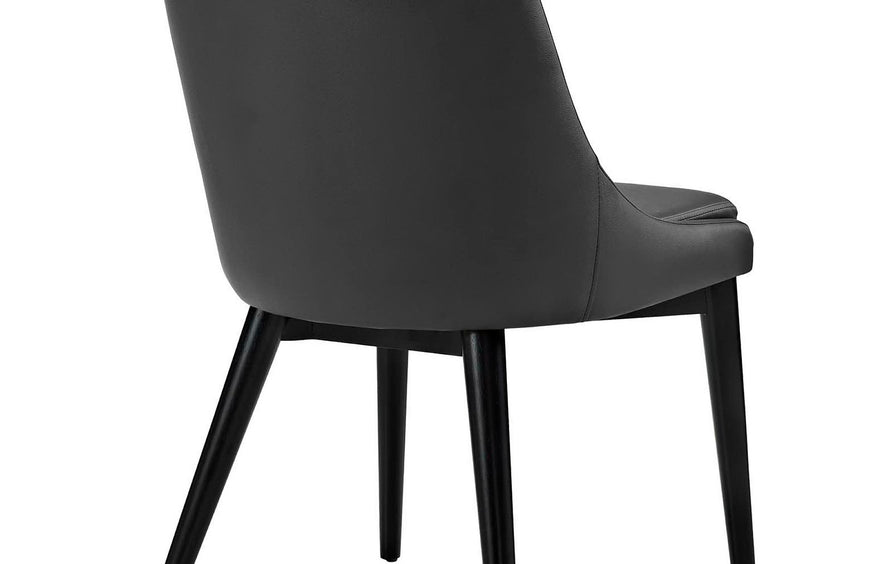 Foyer Vegan Leather Dining Chair in Black