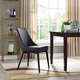 Foyer Vegan Leather Dining Chair in Black