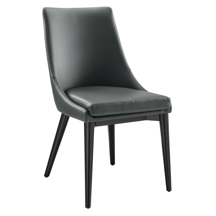 Foyer Vegan Leather Dining Chair in Gray