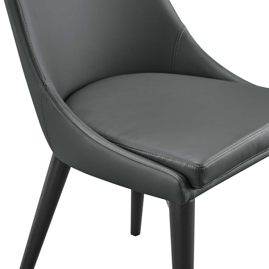 Foyer Vegan Leather Dining Chair in Gray