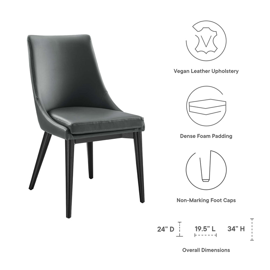 Foyer Vegan Leather Dining Chair in Gray