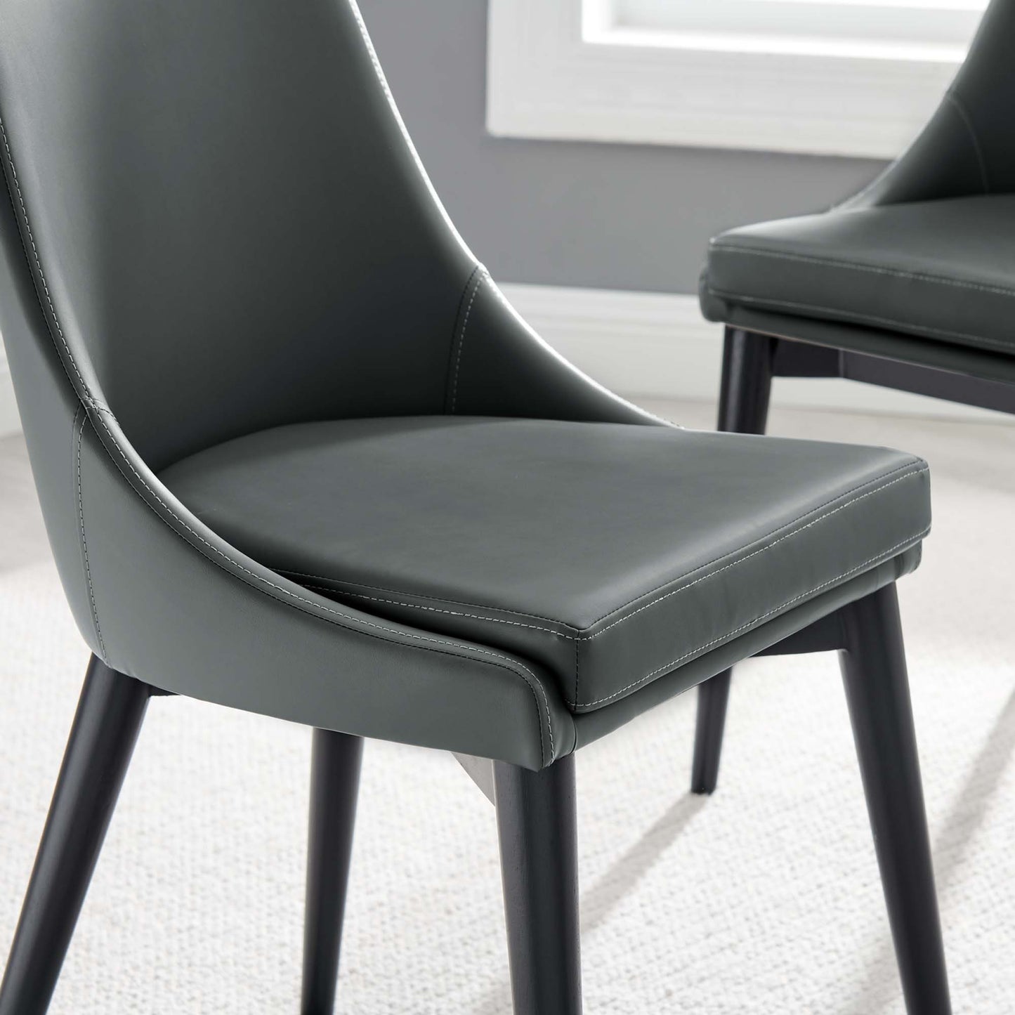 Viscount Vegan Leather Dining Chair by Furniture For America