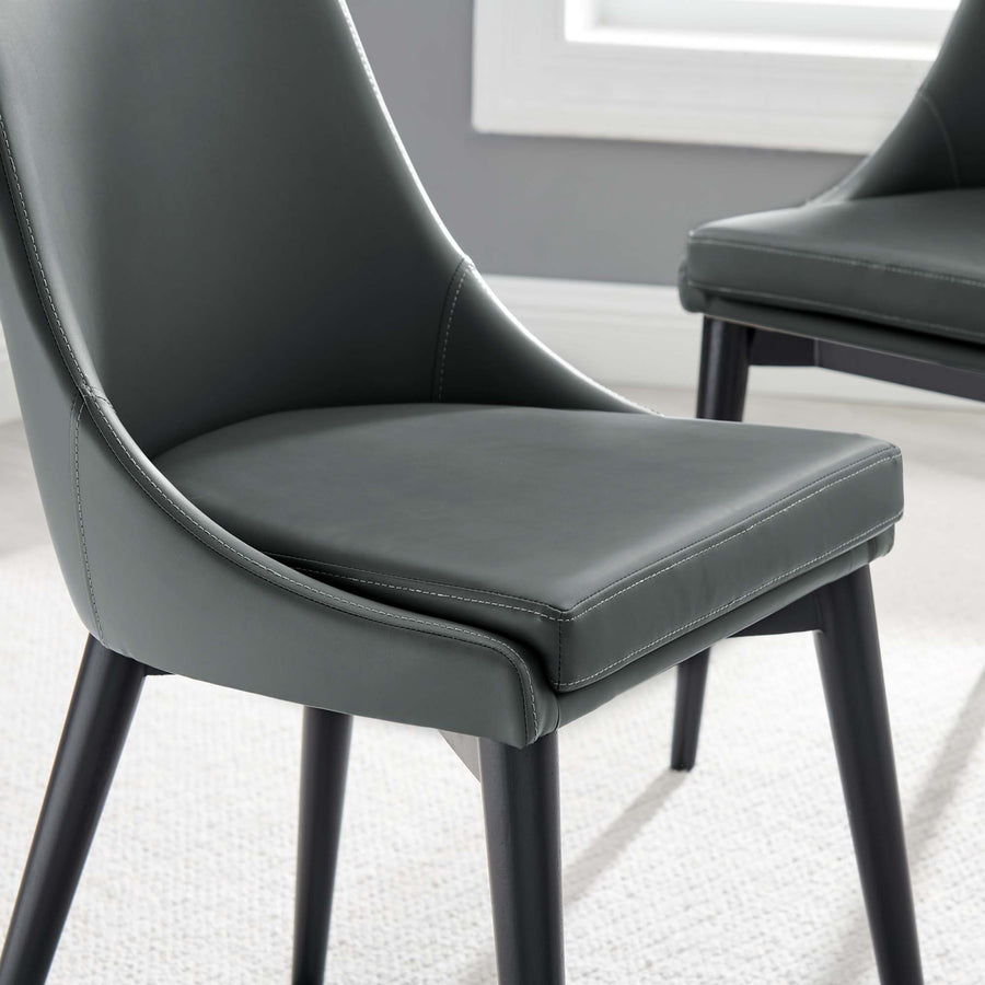 Foyer Vegan Leather Dining Chair in Gray