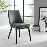 Foyer Vegan Leather Dining Chair in Gray