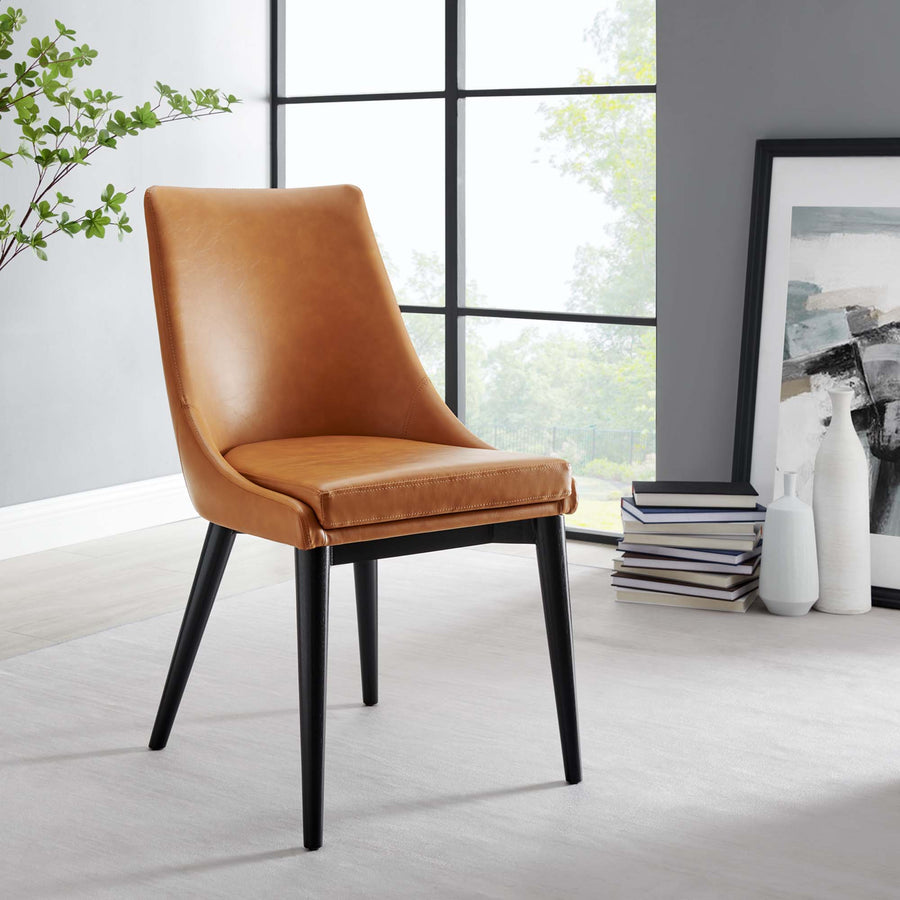 Foyer Vegan Leather Dining Chair in Tan