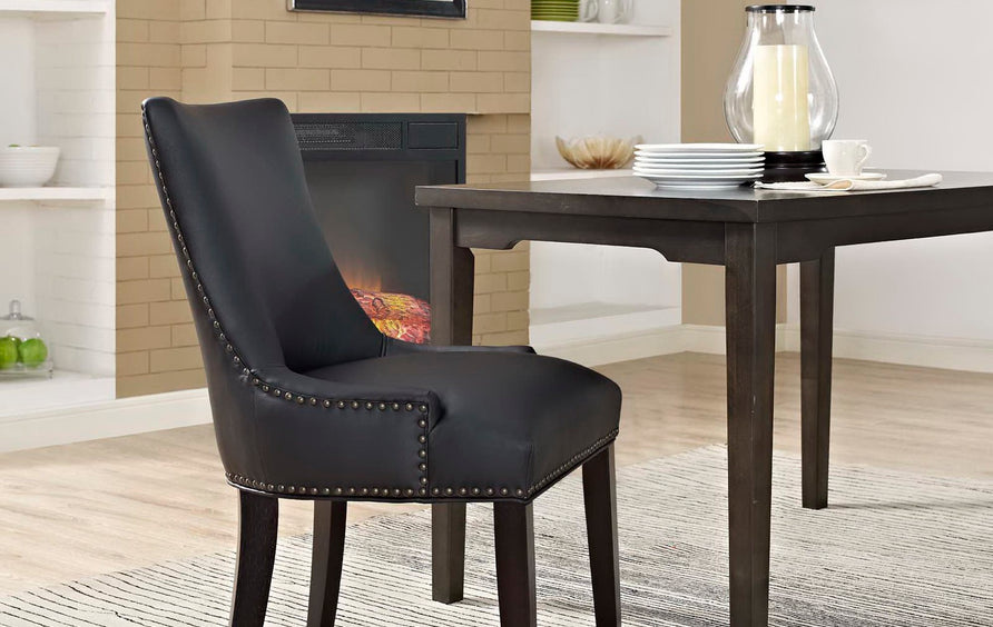 Vista Vegan Leather Dining Chair in Black