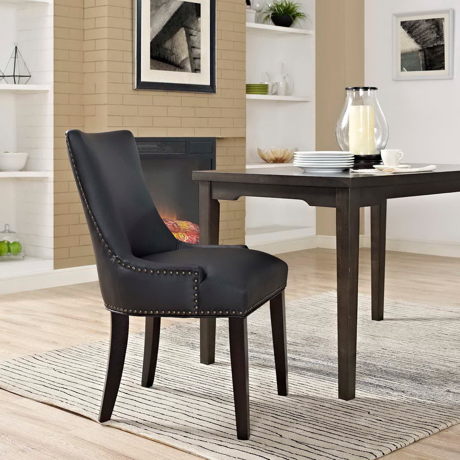 Vista Vegan Leather Dining Chair in Black