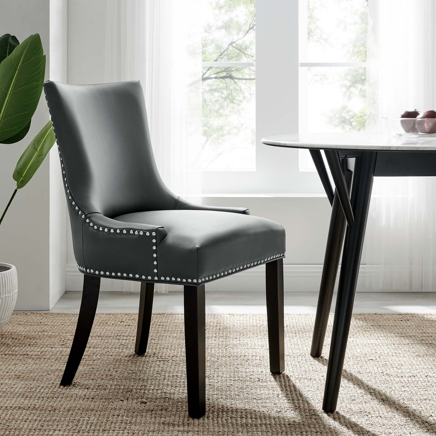 Vista Vegan Leather Dining Chair in Gray