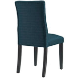Column Button Tufted Fabric Dining Chair in Azure