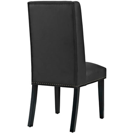 Baron Vegan Leather Dining Chair in Black