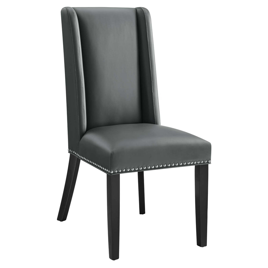 Lyra Vegan Leather Dining Chair in Gray