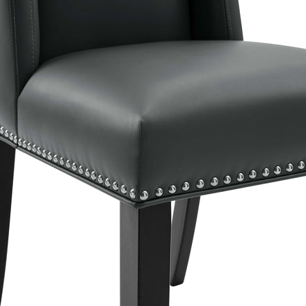 Baron Vegan Leather Dining Chair in Gray